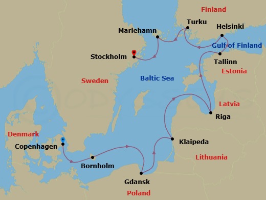 Seven Gems Of The Baltic Route Map