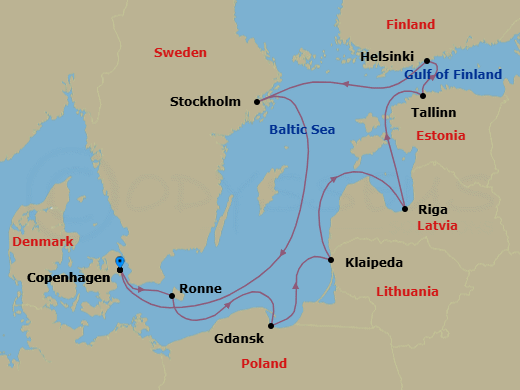 Copenhagen To Copenhagen Route Map