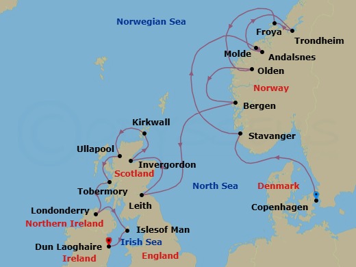Star Collector: Scottish And Viking Adventure Route Map
