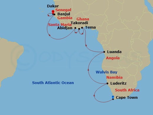 Cape Town To Dakar Route Map