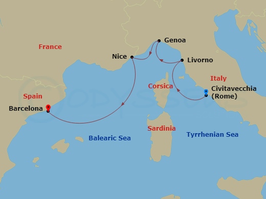 Europe's Winter Riviera Route Map