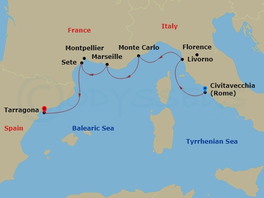 Iconic Western Mediterranean Route Map