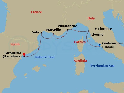 Iconic Western Mediterranean Route Map