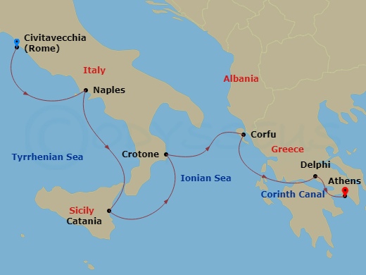 Winter In Italy And The Adriatic Route Map
