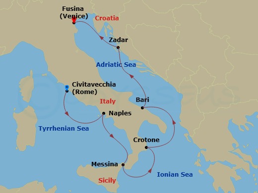 Italian Sojourn Route Map