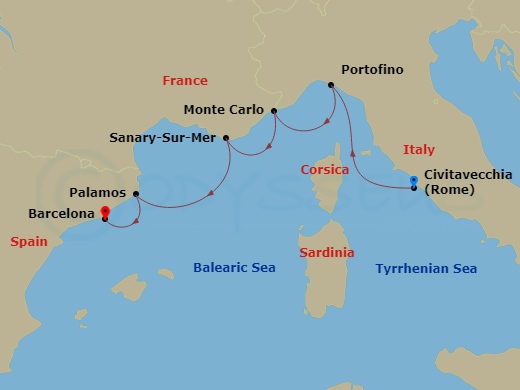 Quick Getaways: Yachtsman's Harbors Of The Rivieras Route Map