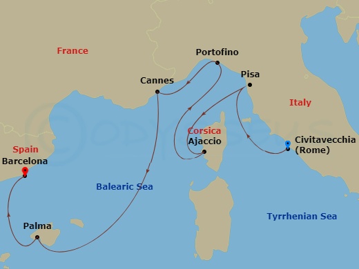 Luxury Cruise Connections - Itinerary: 7 Night Spain, France, & Italy ...