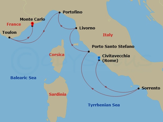 Civitavecchia To Monte Carlo