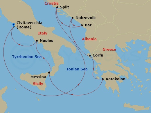 10 Night Italy, Greece & Croatia Cruise