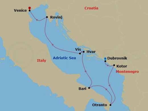 Dubrovnik To Venice Route Map