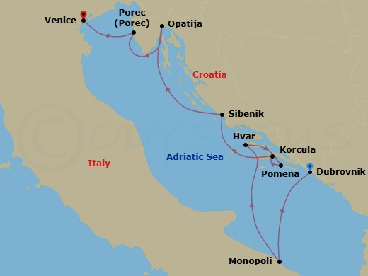 Off The Beaten Path Adriatic Route Map