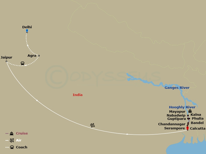 Heritage Of India & The Ganges River Route Map