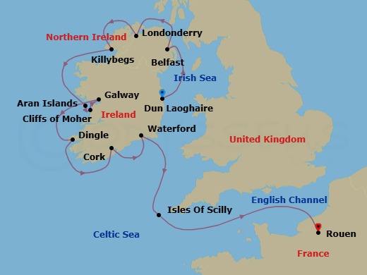 Circumnavigating Ireland Route Map