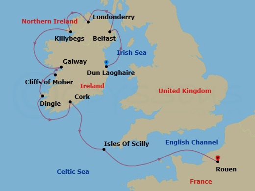 Circumnavigating Ireland Route Map