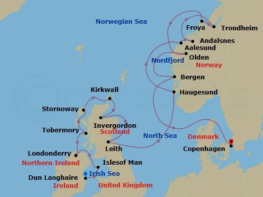 Star Collector: Scottish & Viking Adventure Route Map