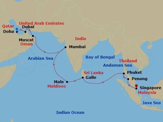 Between Spice & Sea Route Map