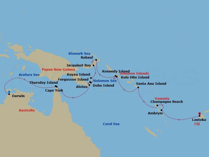 Darwin To Lautoka Route Map