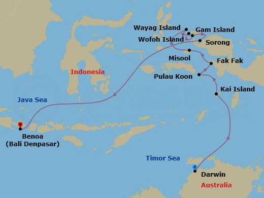 Raja Ampat & West Papua Adventure Route Map