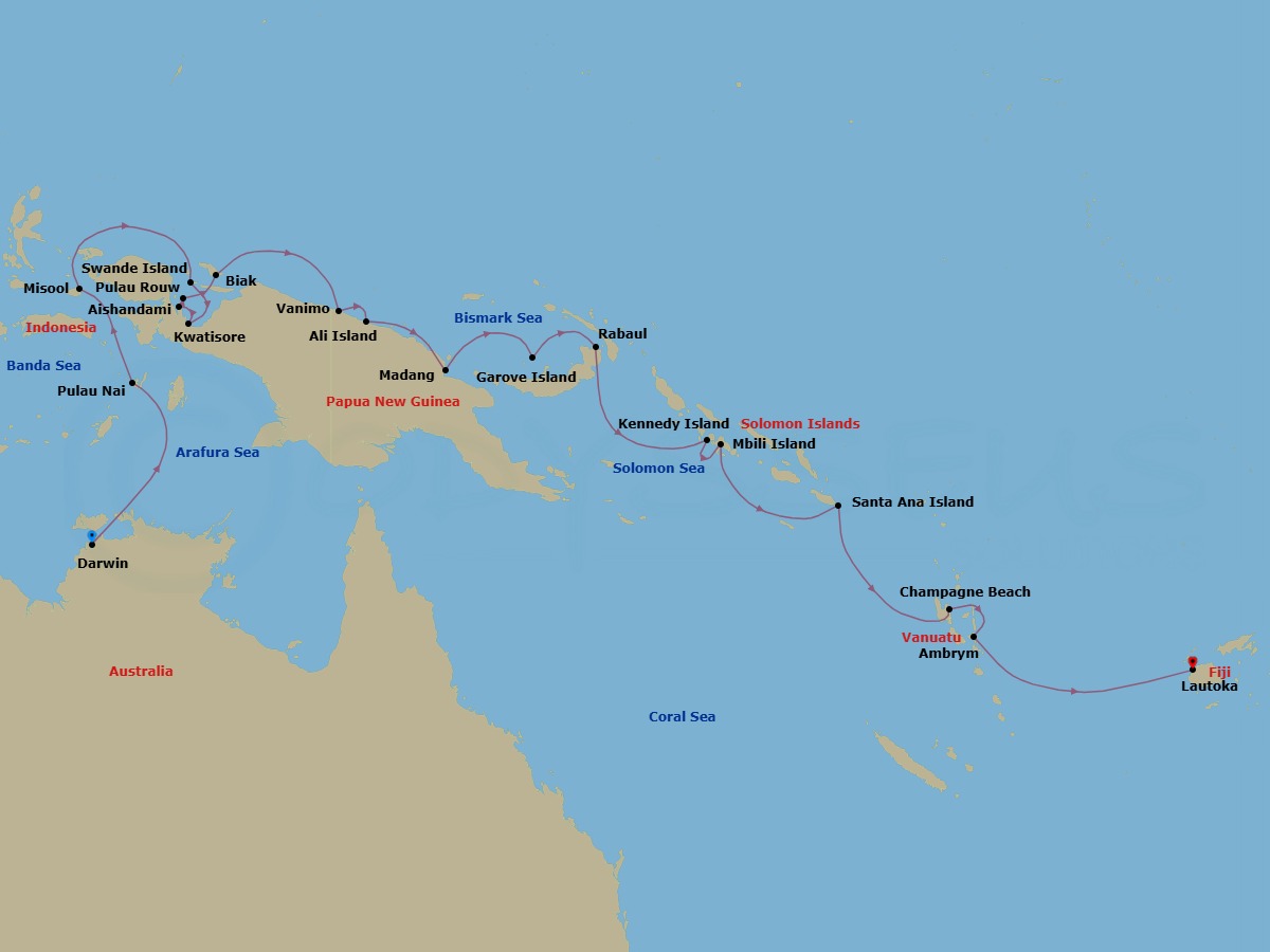 Darwin To Lautoka Route Map