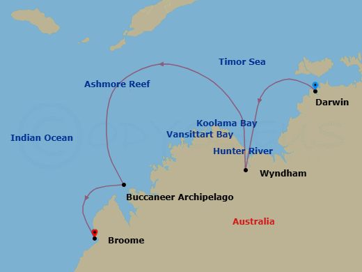 Darwin To Broome Route Map