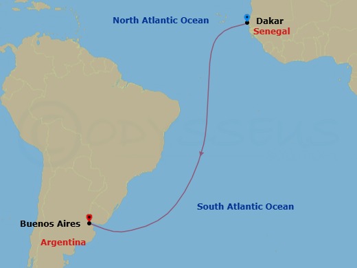 Wellness Voyage: Africa To South America Route Map