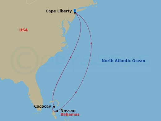 7 Night Perfect Day Cococay & Bahamas Route Map