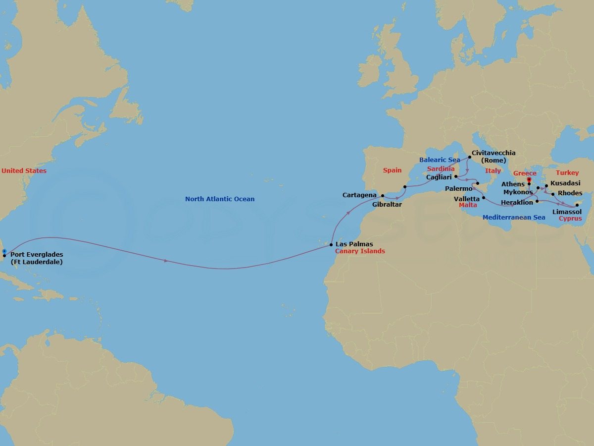 Western Europe Grand Adventure Route Map