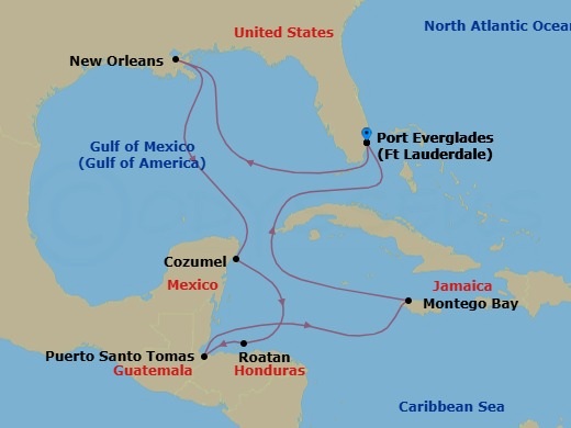 The Americas & Caribbean Route Map