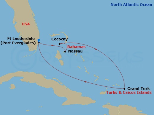 6 Night Eastern Caribbean & Perfect Day Route Map