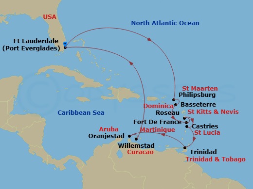 Circle Caribbean Route Map