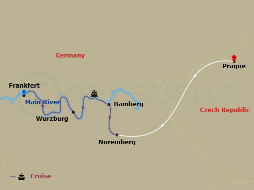 Christmastime In The Heart Of Germany With 2 Nights In Prague Route Map