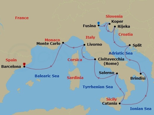 Classical Shores Route Map