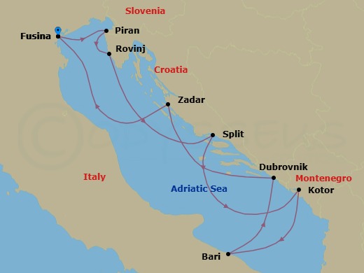 Fusina To Fusina Route Map