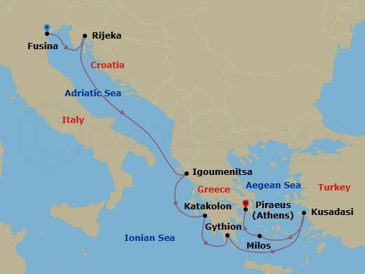 Ode To The Aegan Route Map