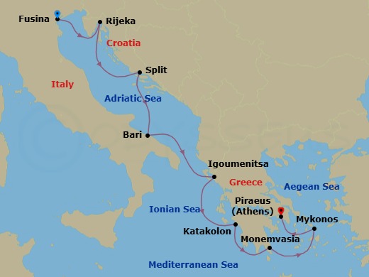 Romantic Respites In Greece Route Map