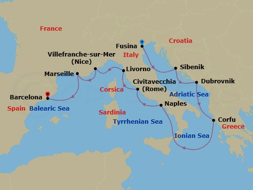 Mediterranean Odyssey Route Map