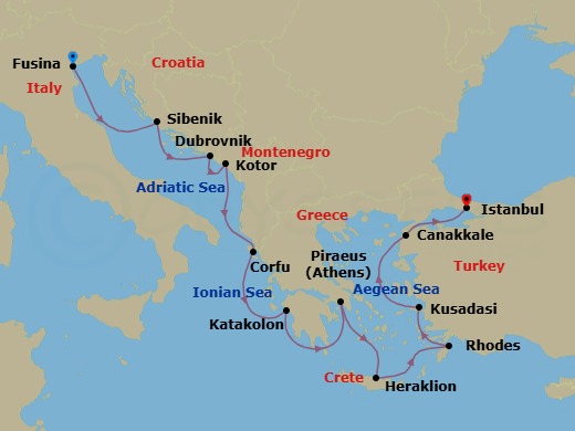 Ancient Adriatic Treasures Route Map