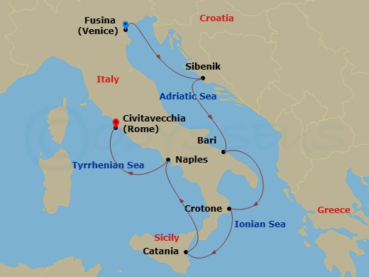 Italian Sojourn Route Map