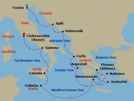 Mediterranean Kitchen & Cultures Route Map