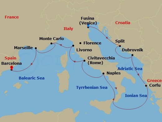 Mediterranean Odyssey Route Map