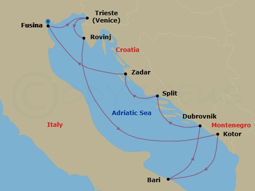 Fusina To Fusina Route Map
