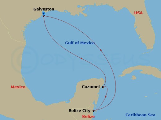 6 Day Western Caribbean Route Map