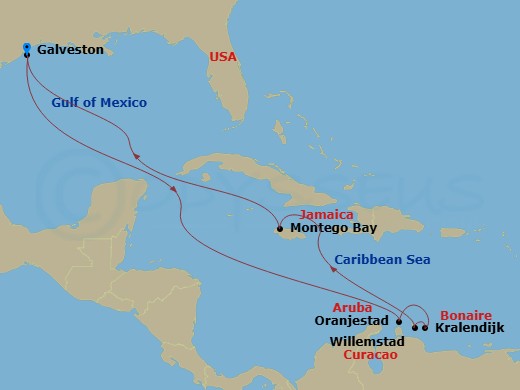 12-Day Southern Caribbean Route Map