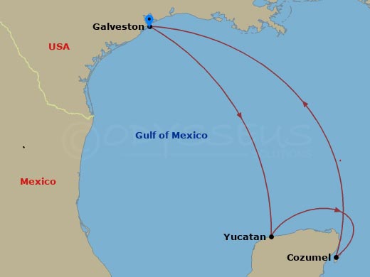 5-Day Western Caribbean Route Map