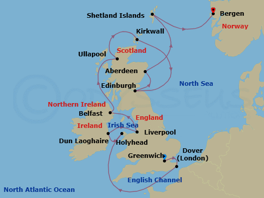 British Isles Explorer Route Map