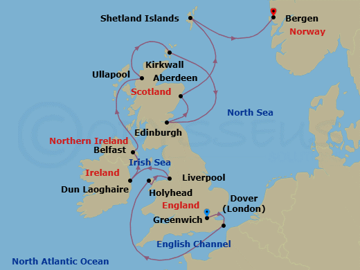 British Isles Explorer Route Map