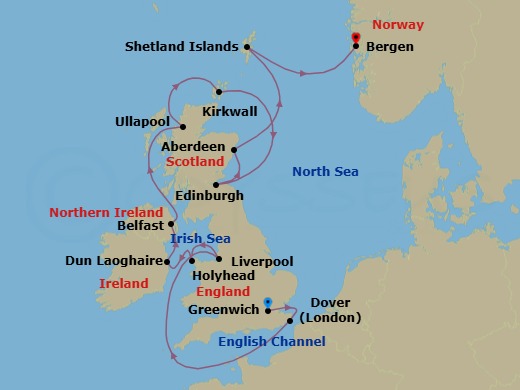 British Isles Explorer Route Map