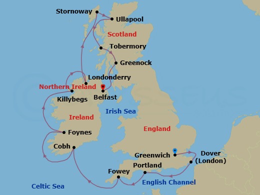 British Isles & Ireland Route Map