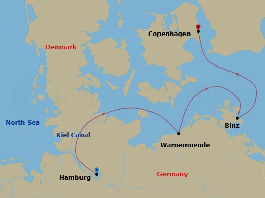Quick Getaway: Germany Via The Kiel Canal Route Map