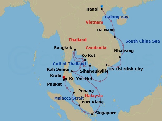 Star Collector: Captivating Vietnam & Thailand Route Map